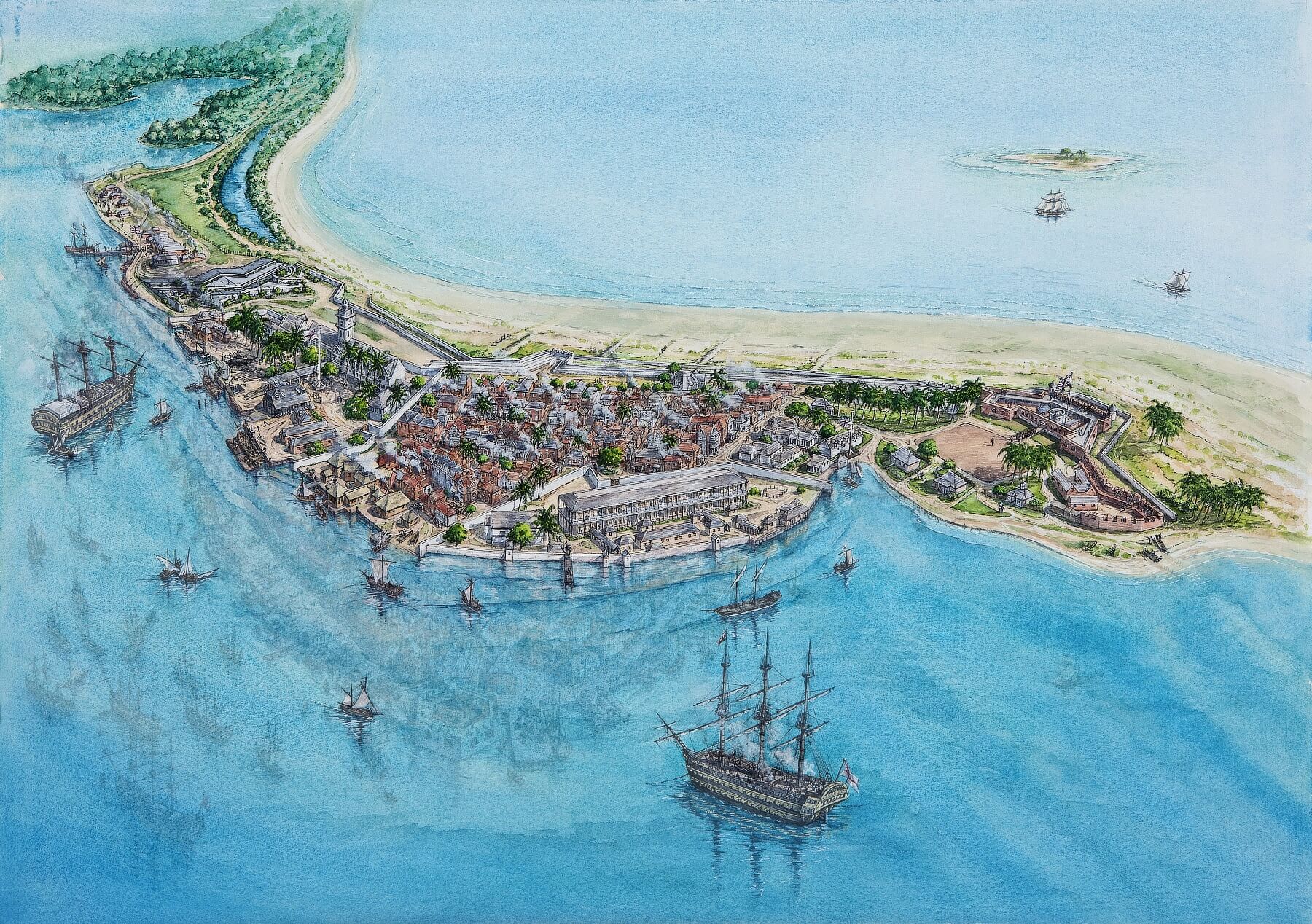 Port Royal circa 1690 prior to the 1692 Earthquake