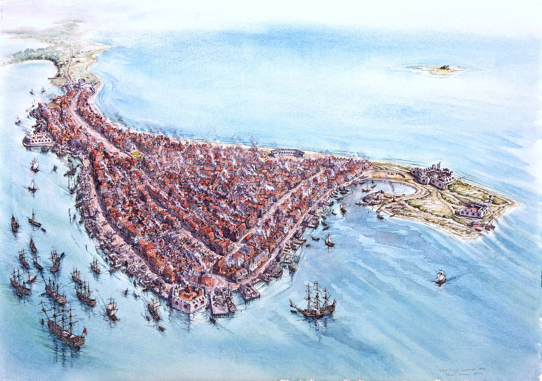 Port Royal circa 1690 prior to the 1692 Earthquake